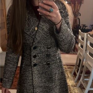 Covington Women's Black and White Pea Coat